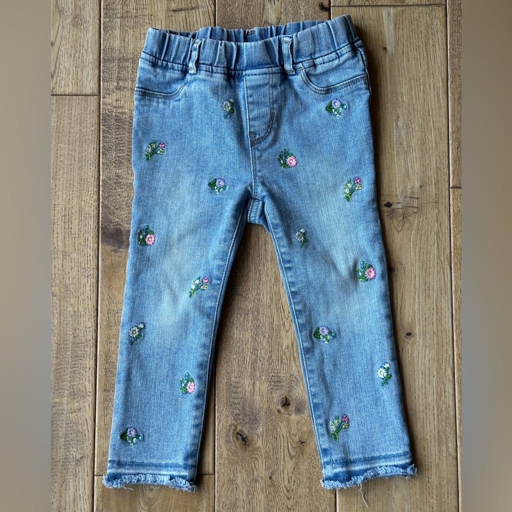 Baby Gap Toddler Embroidered Floral Pull-On Jeggings size 3